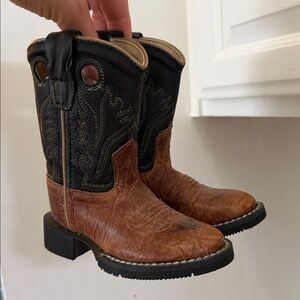 Old West Black and Brown Kids Boots